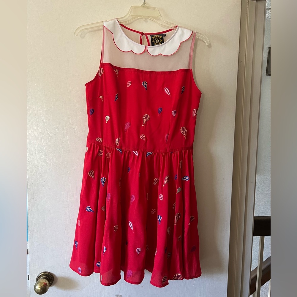 Nishe Hot Air Balloon Embroidered Dress with peter pan collar UK14/US10 Modcloth - Picture 3 of 12